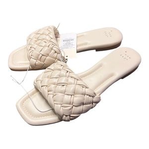 NWT Woven Padded Slide Sandals - A New Day Off-White 9.5